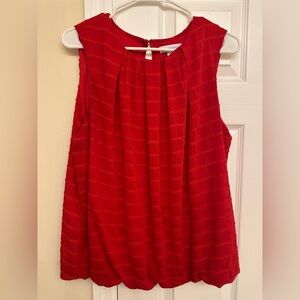 Red Sleeveless Blouse